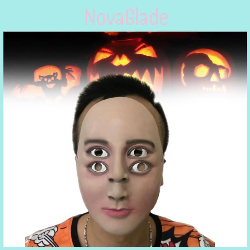 Halloween Ghost Face Latex Mask With Four Eyes For Horror Party Pranks