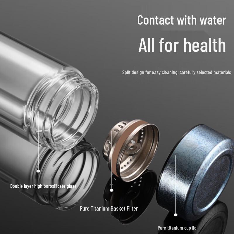 QUANGE Titanium Glass Tea Infuser Cup