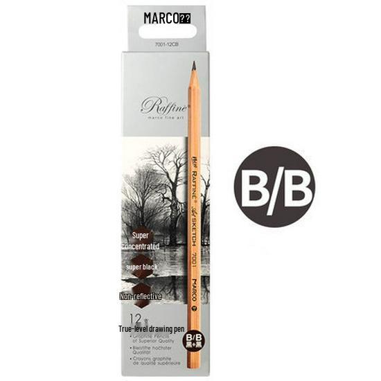 Genuine Marco Sketching Pencils - Soft to Hard (HB, 2B, 4B, 6B, 8B, 9B) - Durable Stationery.