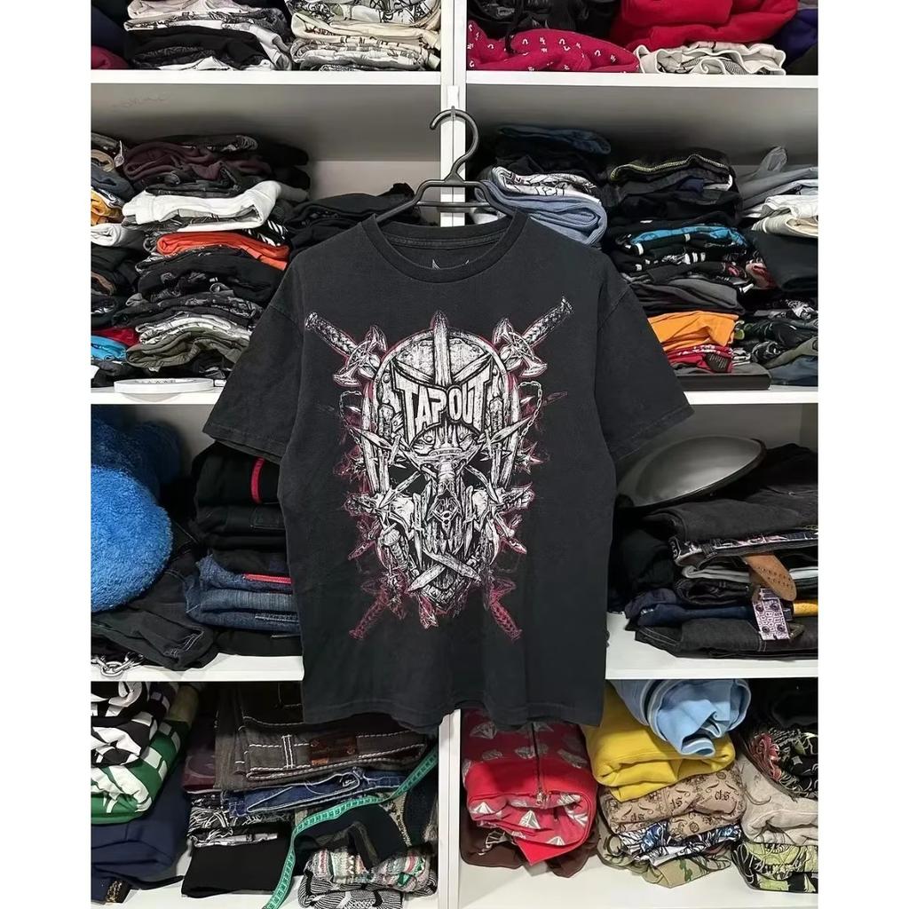 DRIPX 2000s Hip Hop Oversized T Shirt American Goth Retro Harajuku Letter Print Top Casual Tops New