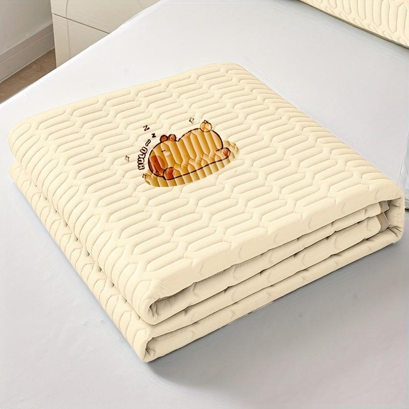 Cool Feeling Ice Fabric Bed Linen Single Summer Cold Bed Pad Washable Cartoon Mattresses  Elastic Band Four Corners Bedspreads