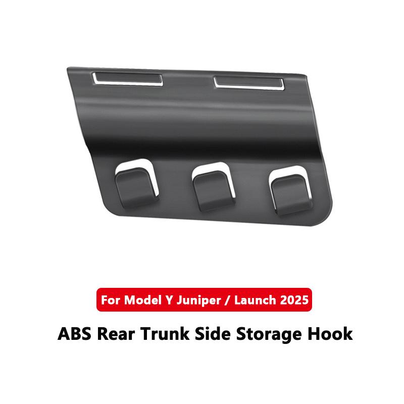 

For Tesla Model Y Juniper / Launch 2025 Rear Trunk Hook ABS Trunk Side Storage Grocery Bag Hooks Car Interior Accessories