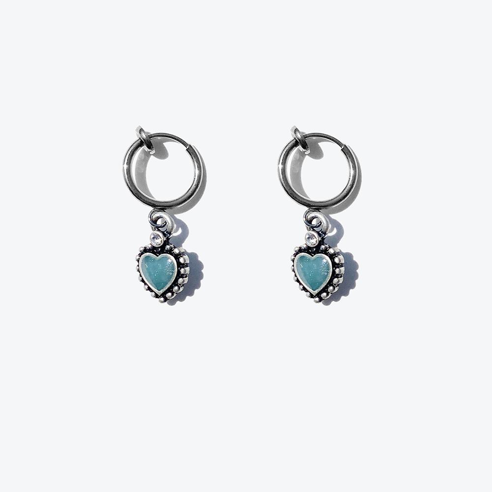 Rush Off Sky Blue Heart Pendant Clip-On (Surgical Steel Clip-On)