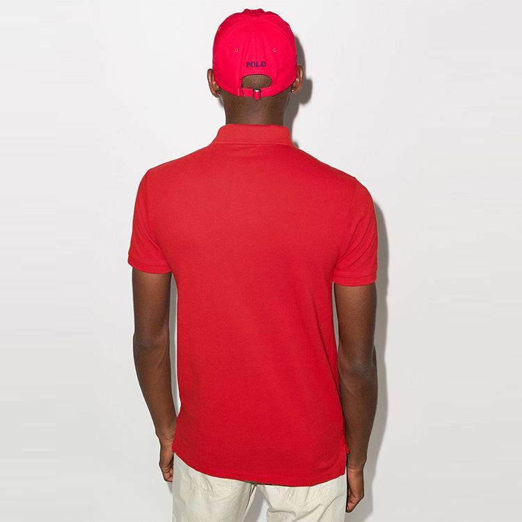 Polo Ralph Lauren Logo Bestickt Einfarbig Kurzarm Poloshirt Herren Oberteile 710548797-005