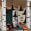 12pcs Black Halloween Witch Hats With 24pcs 3D Bats Wall Decor Halloween Costume Witch Accessories Caps Fancy For Halloween Party Decoration