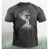 Fashionable New Forest Tree Pattern Men's Printed T-shirt Street Fashion Harajuku Round Neck Large Comfortable Short Sleeve