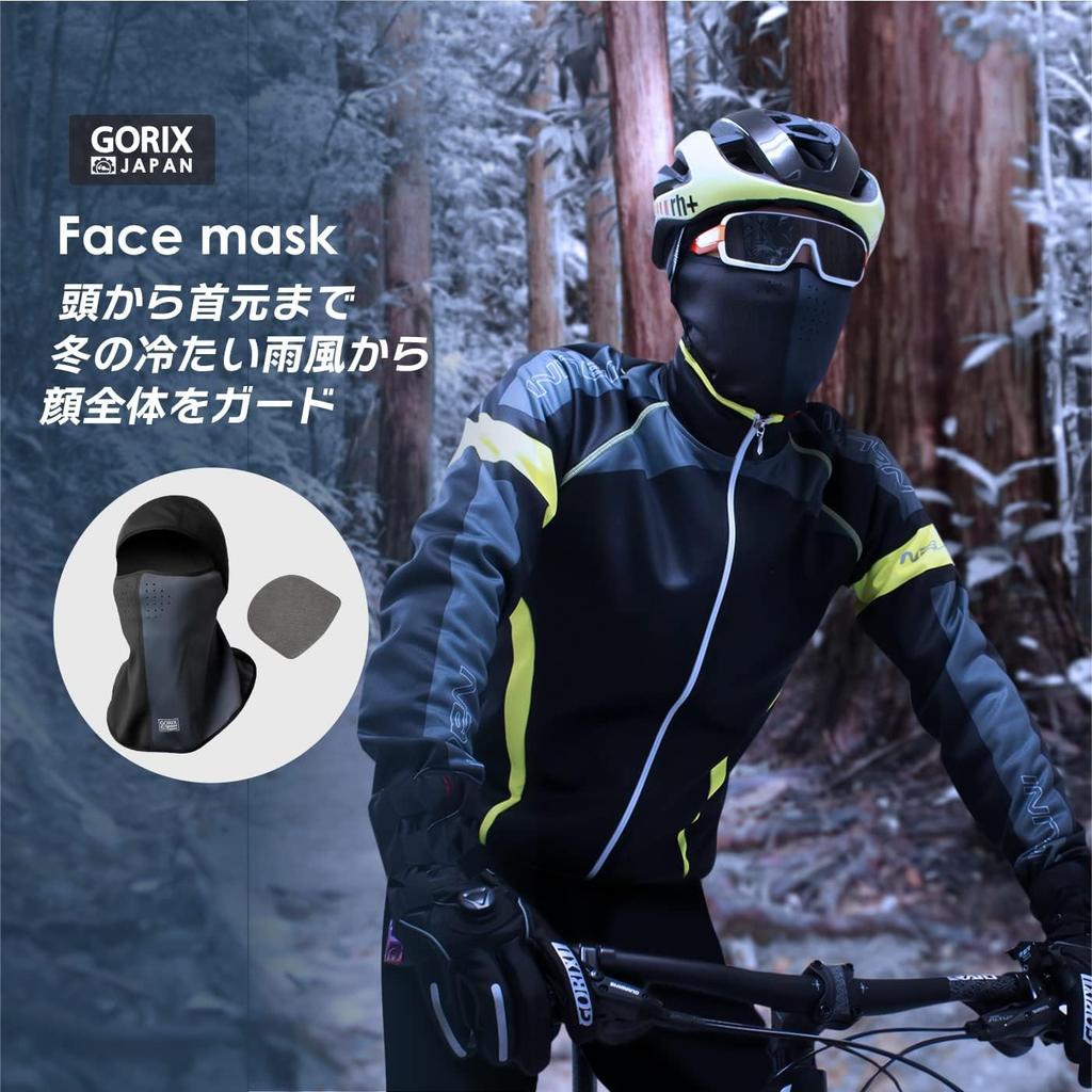 Gorix Winter-Fahrrad-Vollgesichts- Sturmhaube mit Fleece Kaltwinddicht Sport Verhindert Gesicht und Hals Alternative zu Perfekt für Draußen und Perfekt für