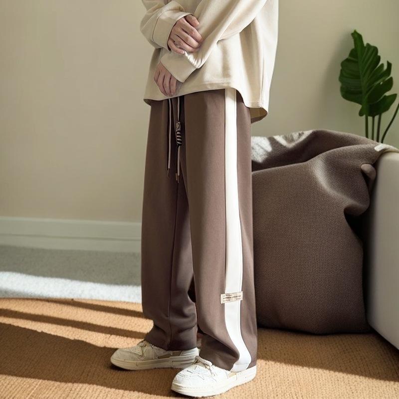 Spring/Summer Plus-Size 2-300 Jin Unisex High-Street Wide-Leg Sweatpants - Casual, Sports-Style, Straight Leg.