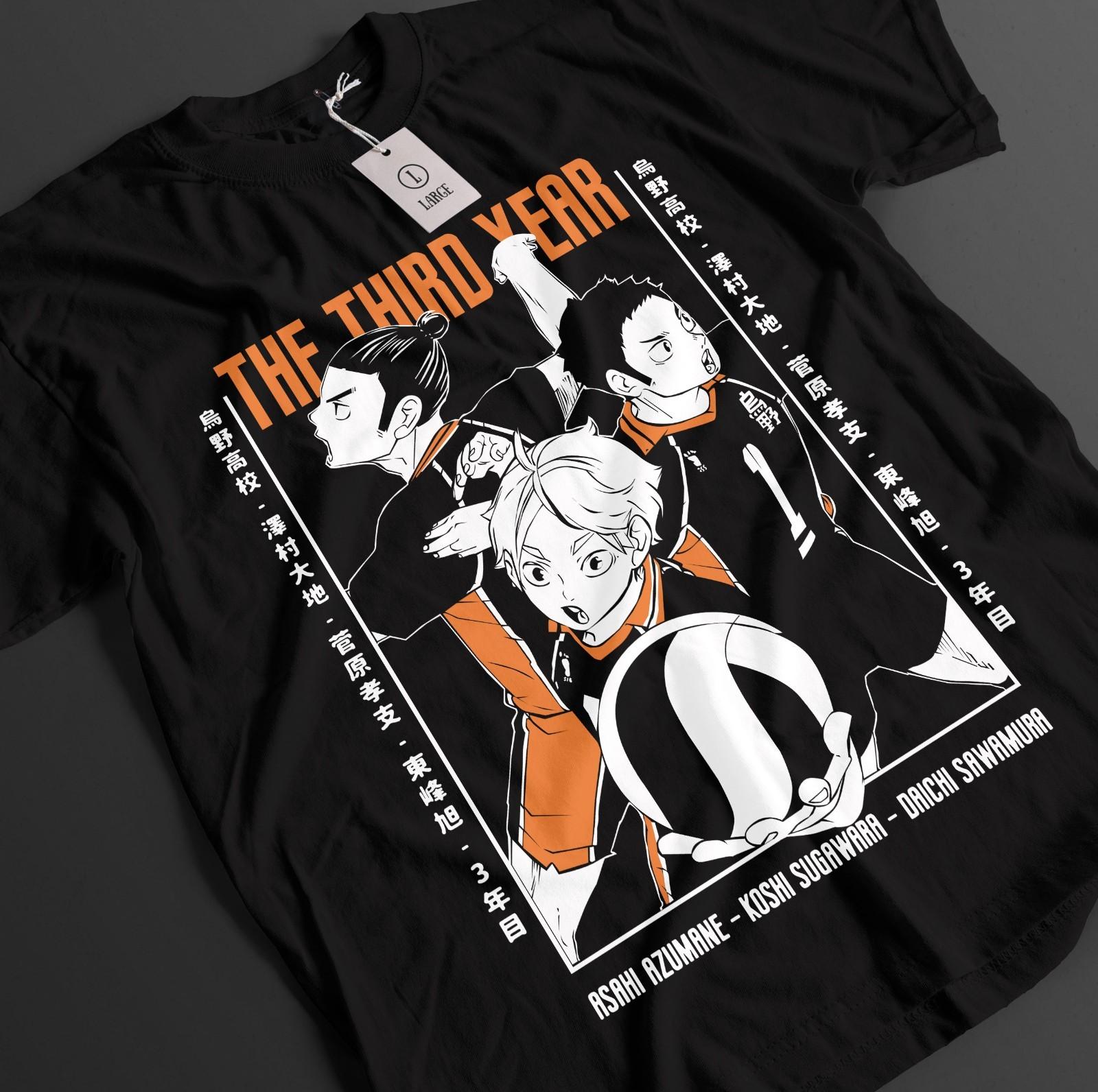 

Haikyuu Shirt Shoyo Hinata Tshirt Kageyama T-Shirt Mens Womens Tees Top Tsukki Kuroo Sport Anime Tee 2XL