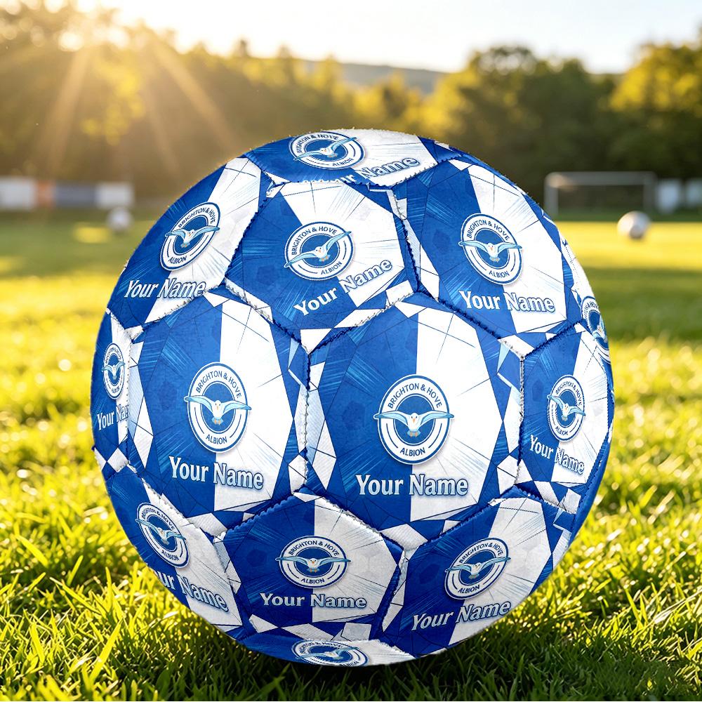 Personalized Size 5 Football Brighton & Hove Albion Football Pattern Outdoor Game Sports Ball Gift
