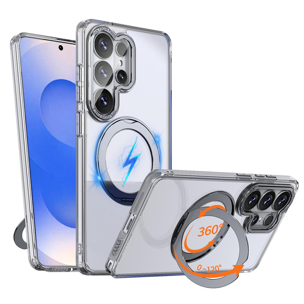 For Samsung Galaxy S26 Ultra Magnetic Case TPU + Acrylic Kickstand Phone Cover