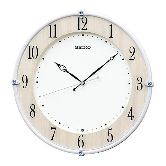 Настенные часы Seiko Часы Натуральные Радио Аналоговые Корпус с текстурой клена Размер: 30,7 x 30,7 x 4,9 см KX242B