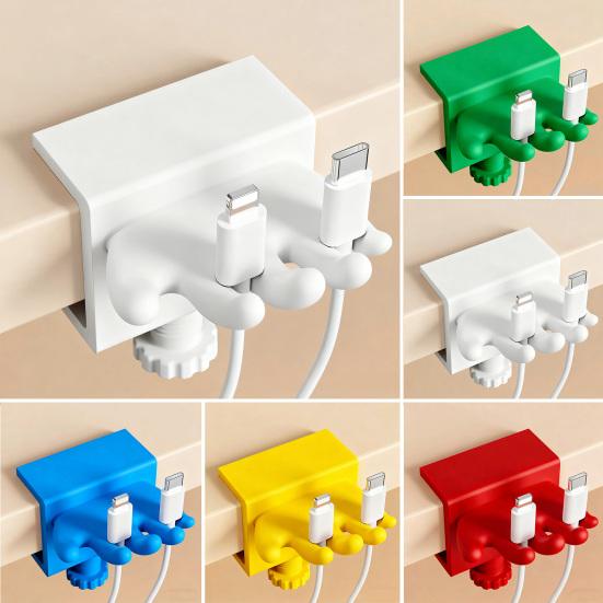 Data Cable Storage Clip Cord Organizer Holder with Adjustable Desk Clamp Cable Management Wire Holder for Home Office Desk Use