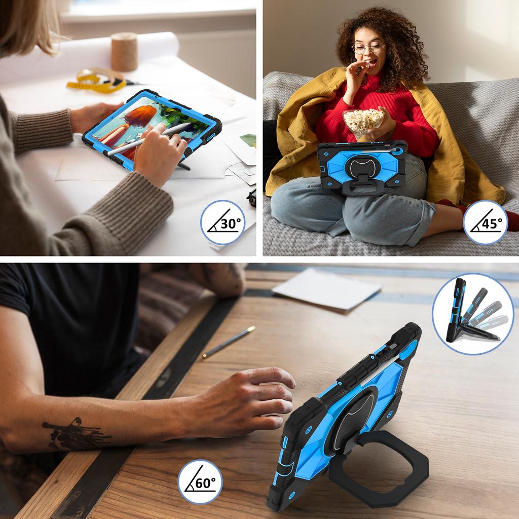 Heavy Duty Stand Case Universal For Samsung Galaxy Tab S10 Lite S9 FE SM-X400 X406 X520 X526 X510 X516 X710 X716 Rotating Cover