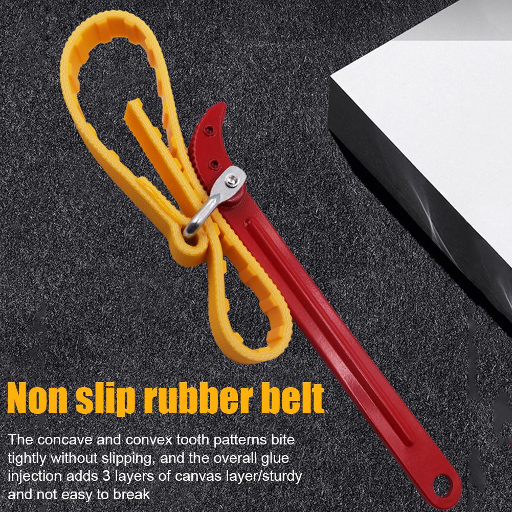 8/12IN Belt Wrench Oil Filter Puller Strap Spanner Chain Wrench Strap Opener Adjustable Strap Opener Cartridge Disassembly Tools