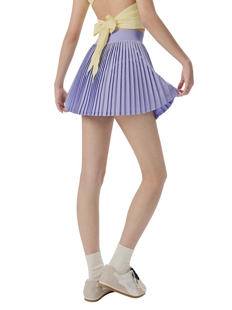 Women's High-Waisted Sports Skirt with Tennis Pocket, Accordion Pleats, Built-In Safety Shorts, and Anti-Exposure Design
