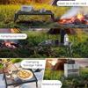 Folding Barbecue Rack Portable Folding Campfire Grill Grate Heavy Duty Steel Mesh Cooking Rack for Outdoor Bbq Picnic