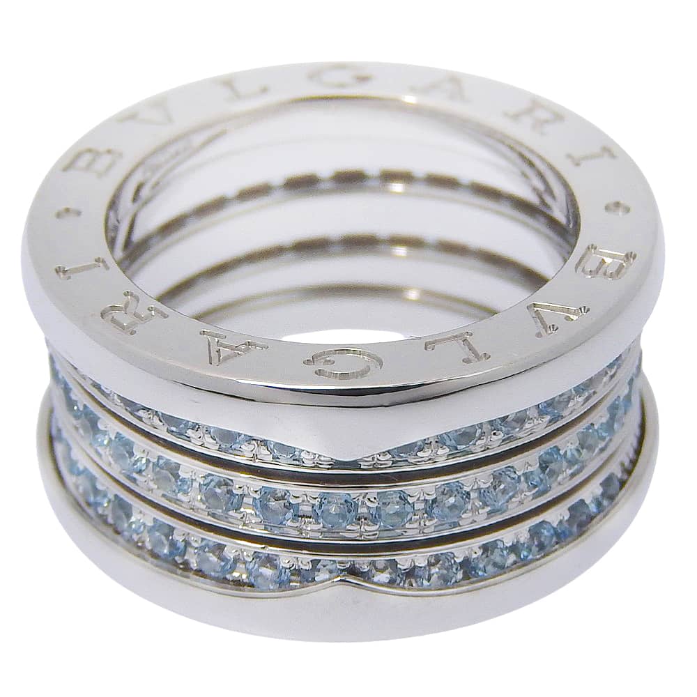 BVLGARI B-Zero1 Ring Be zero one 4 bands K18 white gold/Blue Topaz #5.1(US Size) 13.0g Women Used
