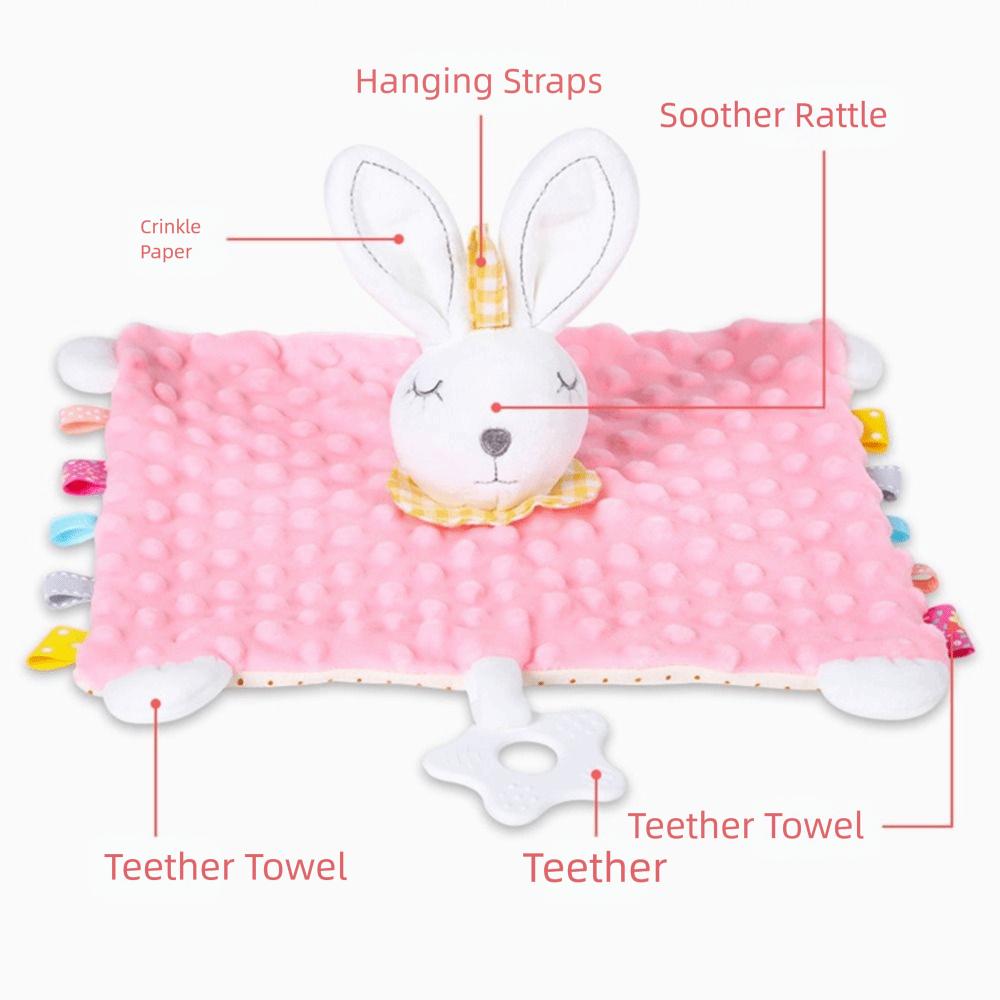 Silicone Teether Newborn Saliva Towel Comforter Soothing Doll Towel  Gift