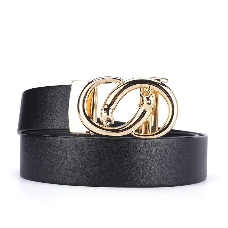 High-End First-Layer Cowhide Belt Men'S Belt Automatic Buckle Pure Cowhide Simple Casual Business Men'S Belt