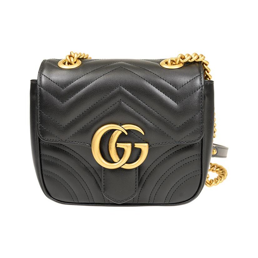 

Gucci Marmont Double G Logo Magnetic Snap Closure Quilted Leather Shoulder Bag Women Shoulder Bag Black 739682-AABZC-1000 Basic Set (Bag+Dust Bag)