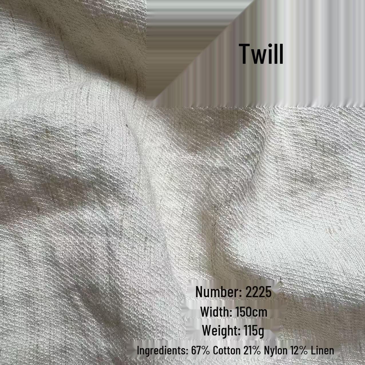 

Linen-Feel Twill Fabric Half Skirt and Retro Shirt Set 130 meters and above, single color