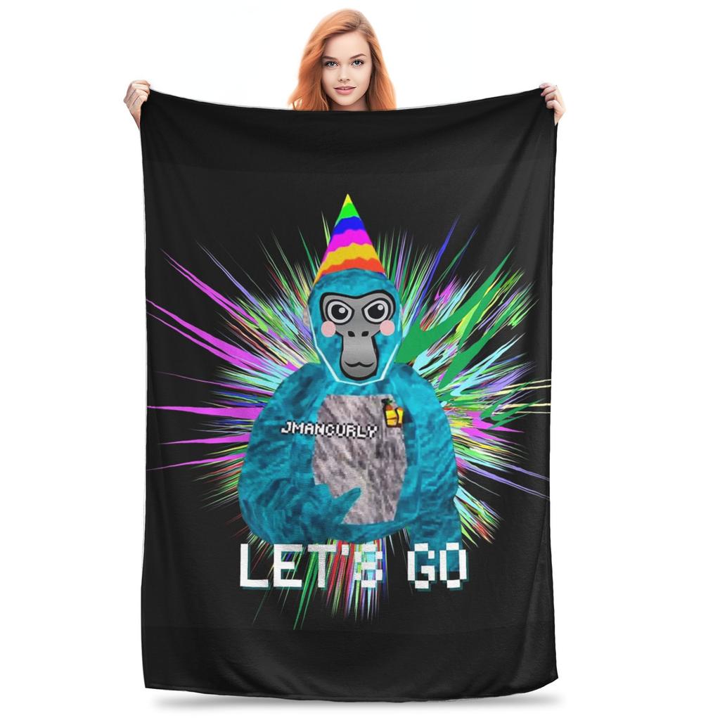 Jmancurly Gorilla Tag Blankets Soft Warm Flannel Throw Blanket Plush for Bed Living room Picnic Travel Home Sofa