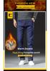 Men's Thick Velvet-Lined Stretch Denim Jeans, Loose Fit, Straight Leg, 2023 New Style, Autumn/Winter Warmth.