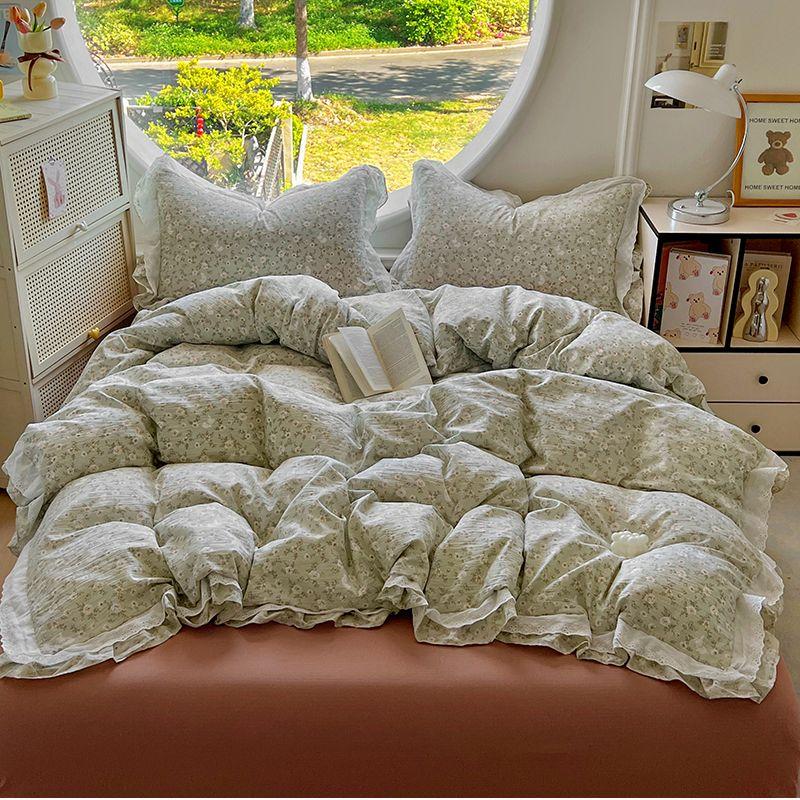 

Мягкий Клейкий Свежий Облакоподобный Двухслойный Пряжный Кружевной Серии Однопододеяльник Набор из Четырех Предметов Детский Студенческий Общежитие Пододеяльник Набор из Трех Предметов Pair of pillowcase yiange-cloud lace-forest Bunny