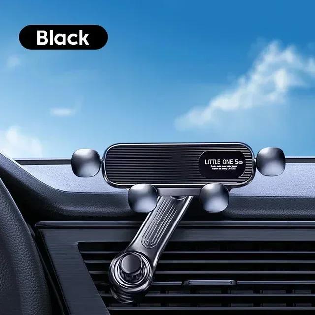 

360° Rotatable Gravity Car Phone Holder In Air Vents Clip Mount Smartphone Holder With Extension Rod Bracket GPS Support чорний