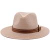 New Spring and Summer Panama Hat Yellow Belt Accessories Straw Top Hat Beach Breathable Casual Jazz Hat Straw Hat