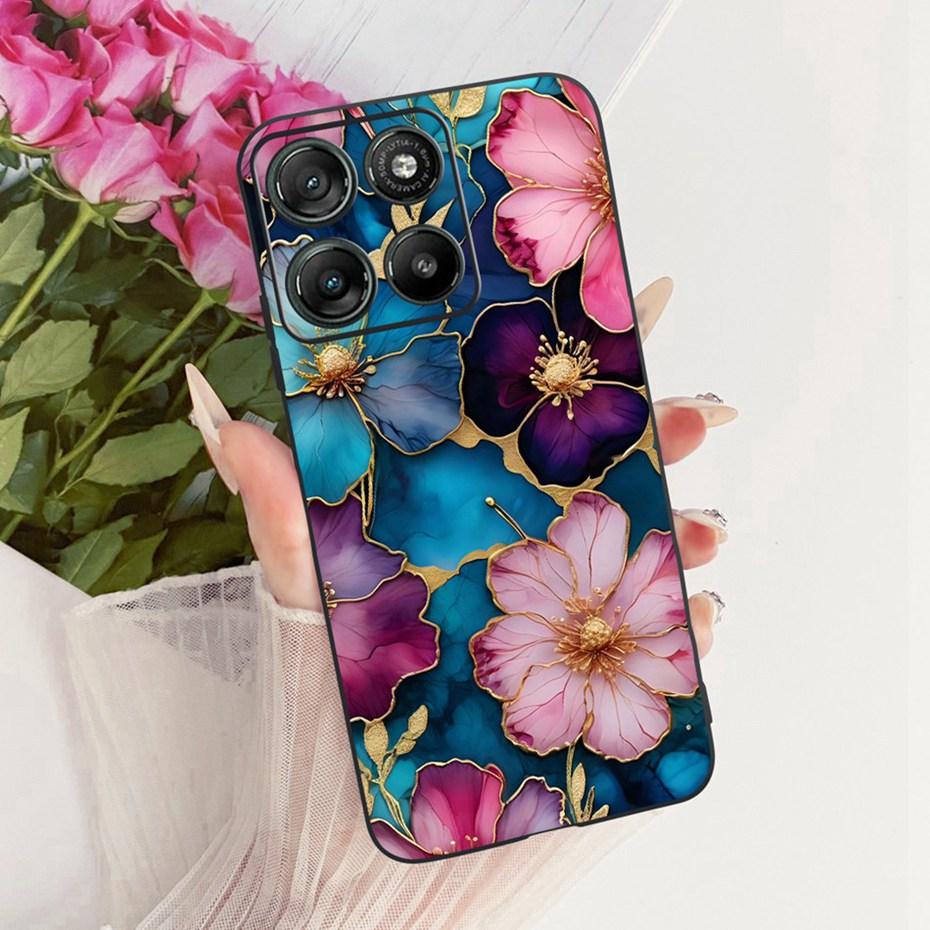 Modne etui na telefon z literami dla Motorola Moto G77 G67 Tylna osłona dla MOTO G67 G77 5G Miękkie czarne silikonowe etui