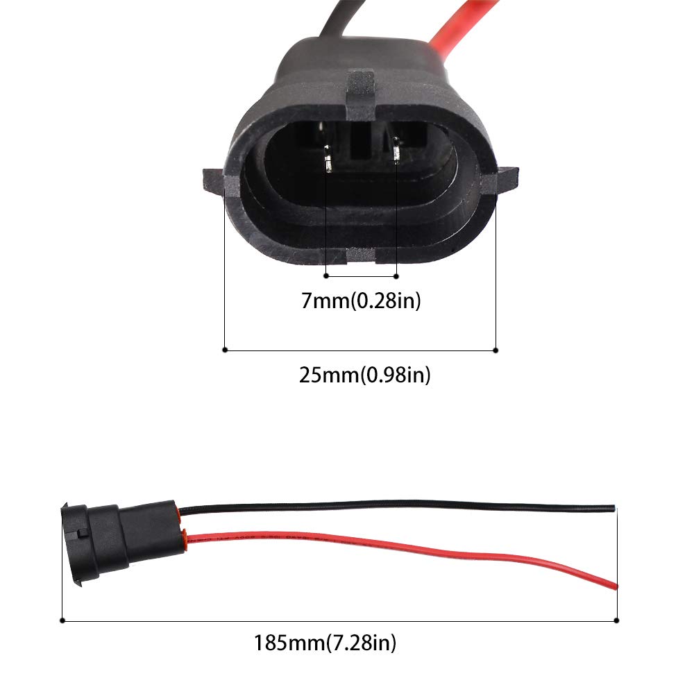 YUNPICAR H11 H8 880 881 Headlight Fog Light Coupler Cable Female Replacement / Processing / Expansion Waterproof Socket (H8/H9/H11 Coupler)