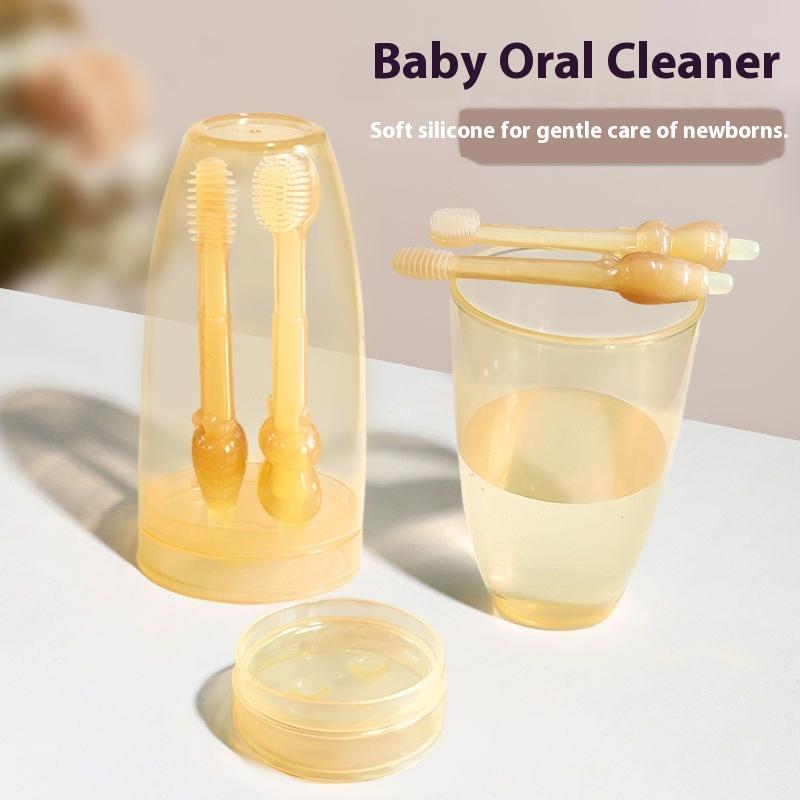 Baby Toothbrush Set Baby Silicone Soft Toothbrush Children's Oral Cleaning Baby Teeth Brush Tongue Coating Brush