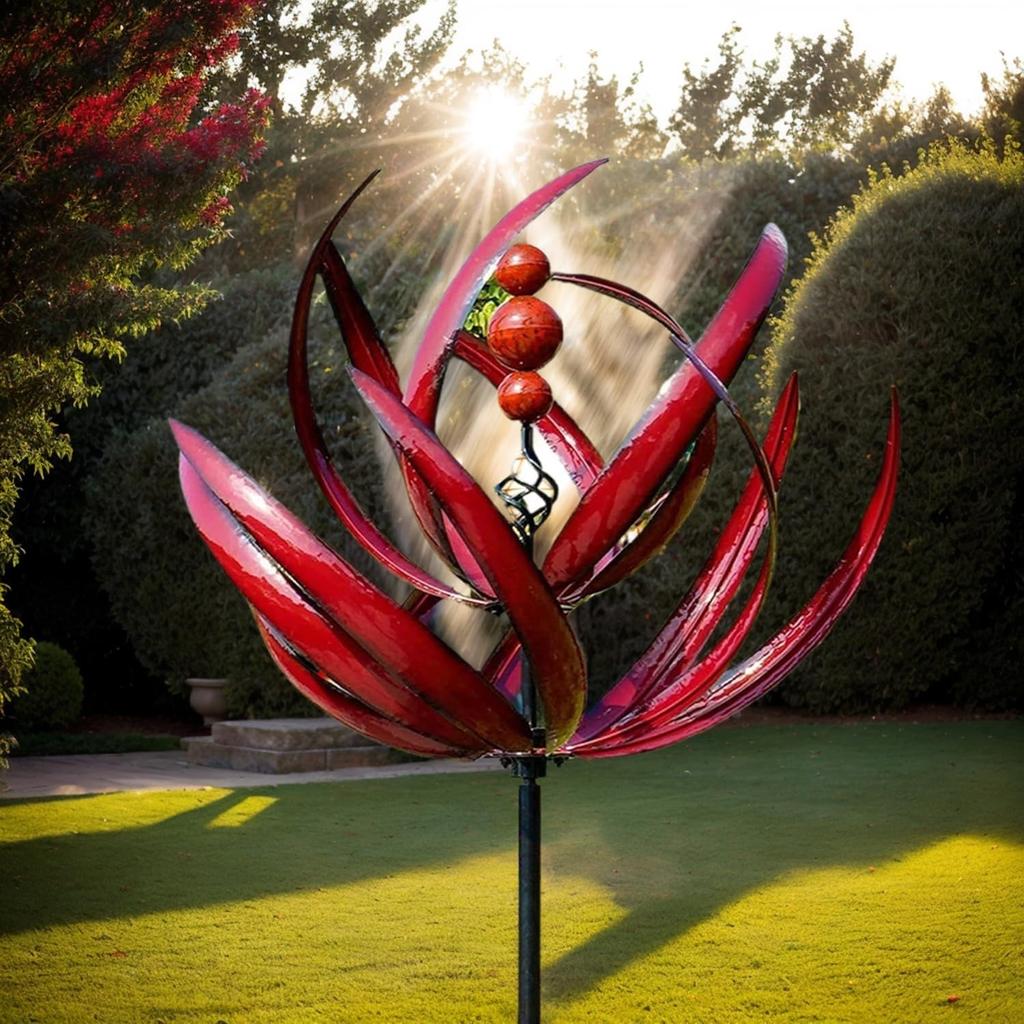Girella a Vento Harlow, Mulini a Vento e Girelle da Giardino, Mulino a Vento per Cortile/Patio/Esterno, Decorazione per Cortile, Girella a Vento da Giardino, Fiore della Fortuna a Vento