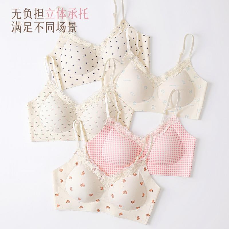 Women Lace Wireless Soft Support Push Up Bra For Small Chest Sexy Anti Sagging