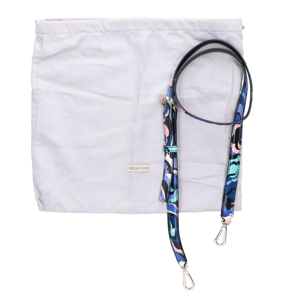 Emilio Pucci [8RBC21] Patent Leather Pucci Pattern 2-Way Shoulder Bag Handbag blackUsed