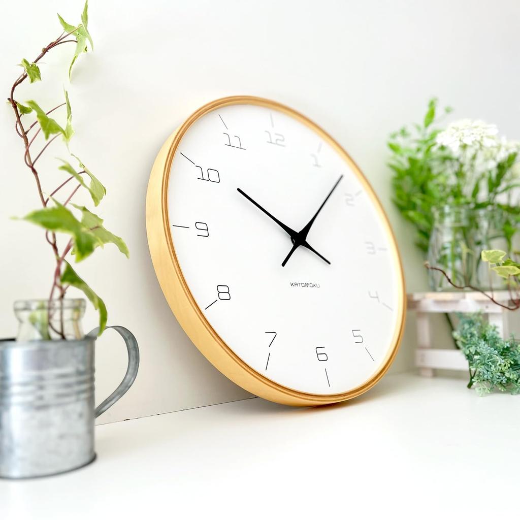 KATOMOKU Plywood Clock 7 Natural Wall Clock Sweep Movement km-71NA 304mm (quartz Clock)