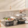 Domed Pot Lid with Viewing Section Transparent Stainless Steel Glass Window