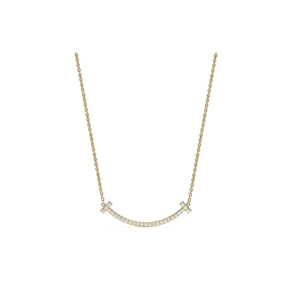 TIFFANY & CO. T 18K Gold Diamond Necklaces Women's Gold GRP10548+67513223