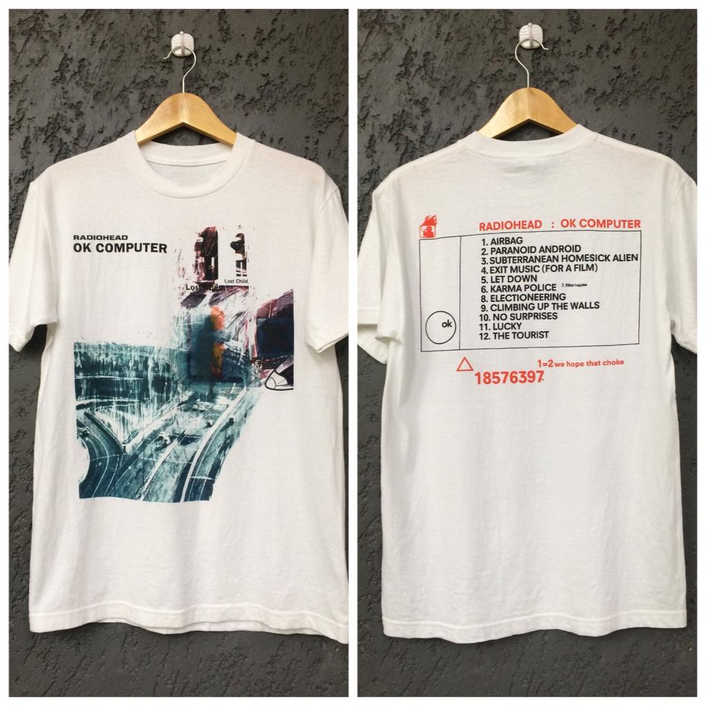 NEW! Radiohead Ok Computer Vintage Album T-Shirt Graphic Short Sleeve Crew Neck Breathable T Shirt Unisex Men Women Summer