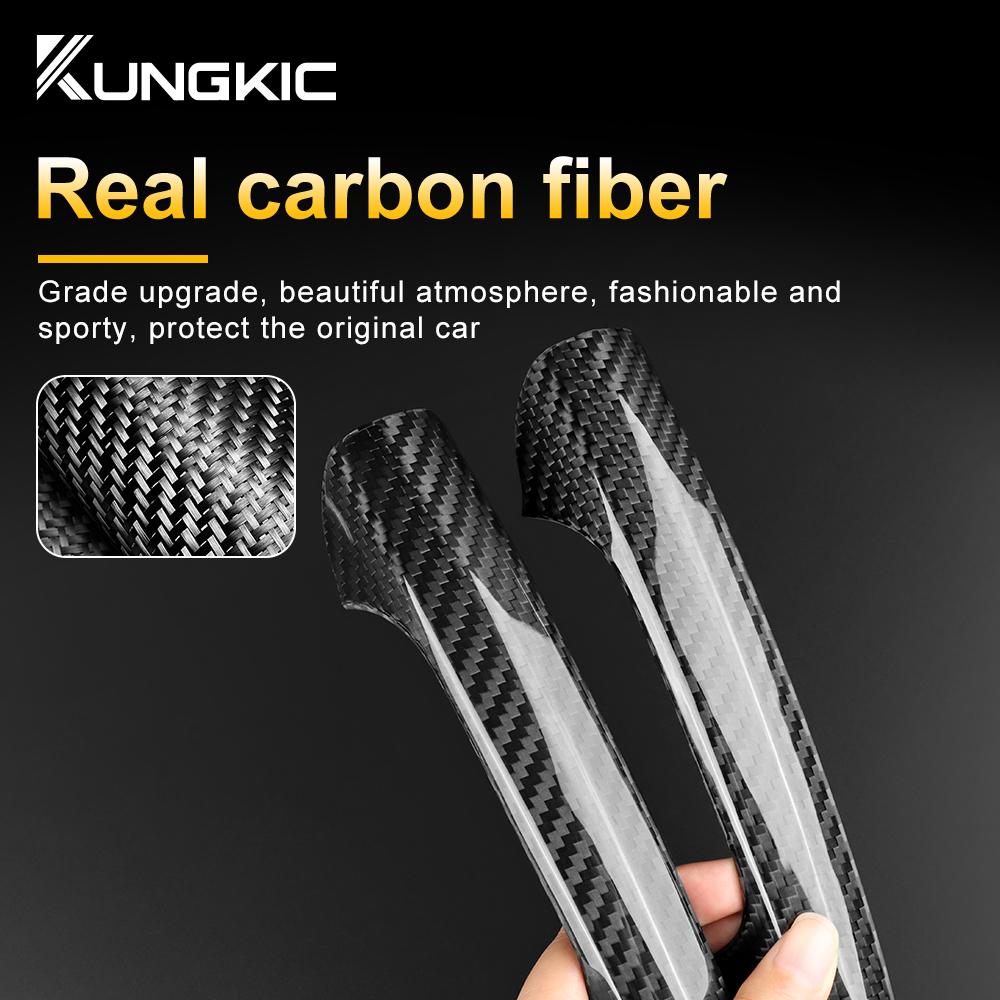 Real Hard Carbon Fiber Door Handle Cover For Fiat 500 2008-2025 Abarth 595 595C 2012-2025 695 2010-2025 Dry Carbon Door Handle