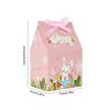 12pcs House Shape Easter Gift Box Cartoon Rabbit Egg Candy Cookie Packing Box Happy Easter Party Decoration Supplies with Ribbon