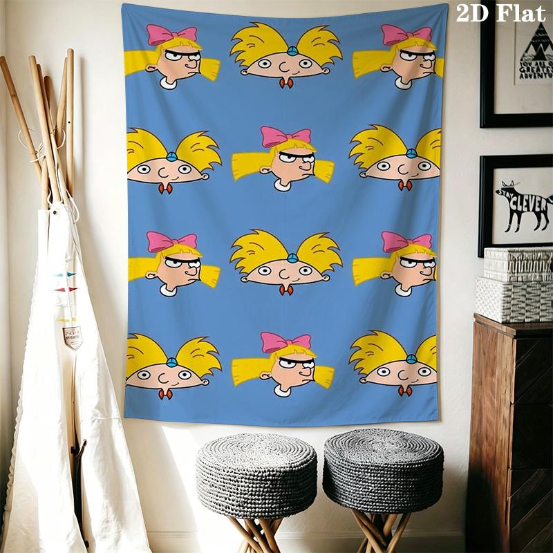 Hey Arnold Pattern Home Decor Tapestry, Wall Hanging, Decorative RV Wall Cloth.MGT0918505
