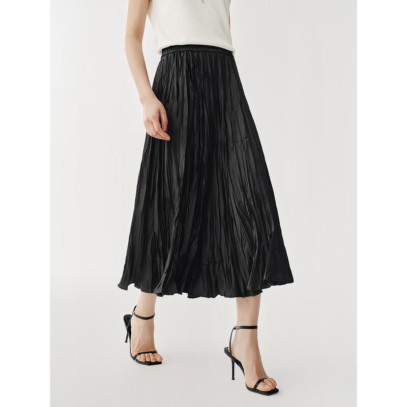 JUZUI Elegant Pleated Midi Skirt