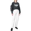 adidas Felpa Cropped Manica Lunga con Stampa Logo Solido Originals Donna Felpa Nera HU1609