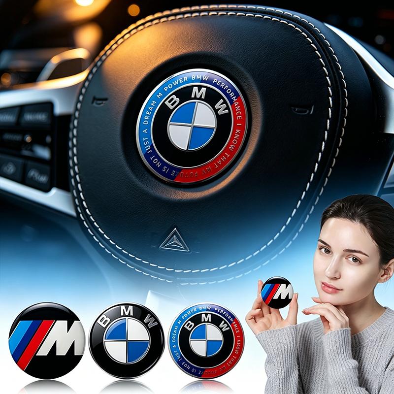45MM 1ks Dekorativní nálepka odznaku na volant auta Auto styling pro BMW E46 E39 E90 E60 E36 F30 F10 E34 E30 F20 E92 M3 M4 M5 X5 X6
