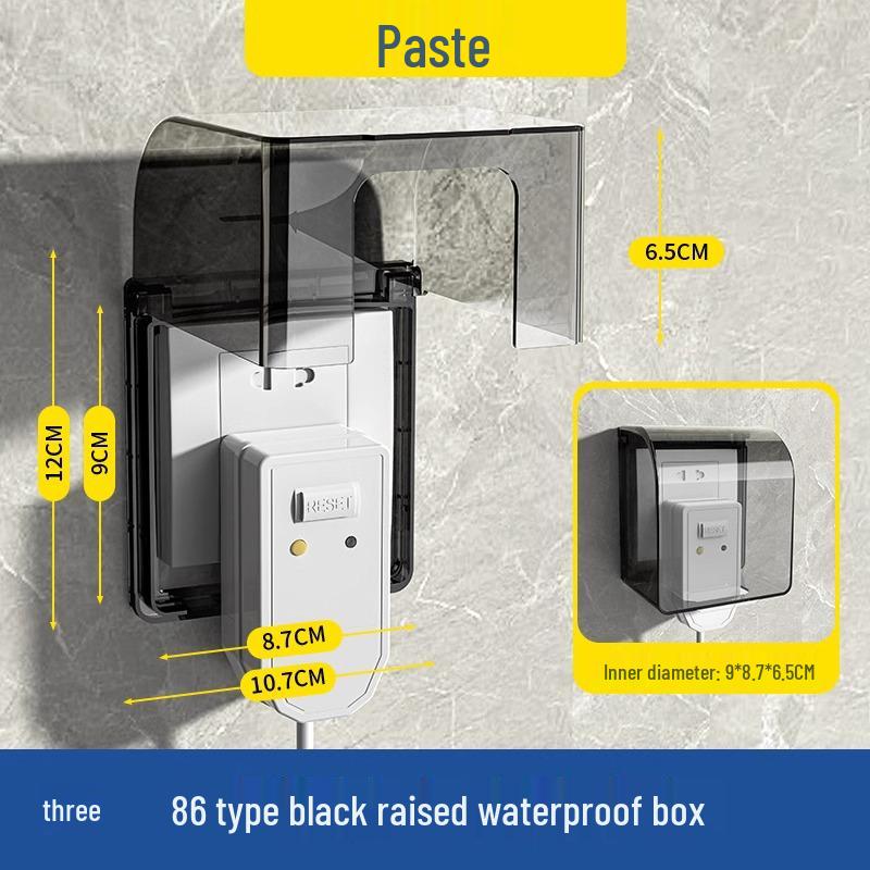 Yuba Switch Waterproof Bathroom Socket Cover - Splash-Proof Adhesive Protector