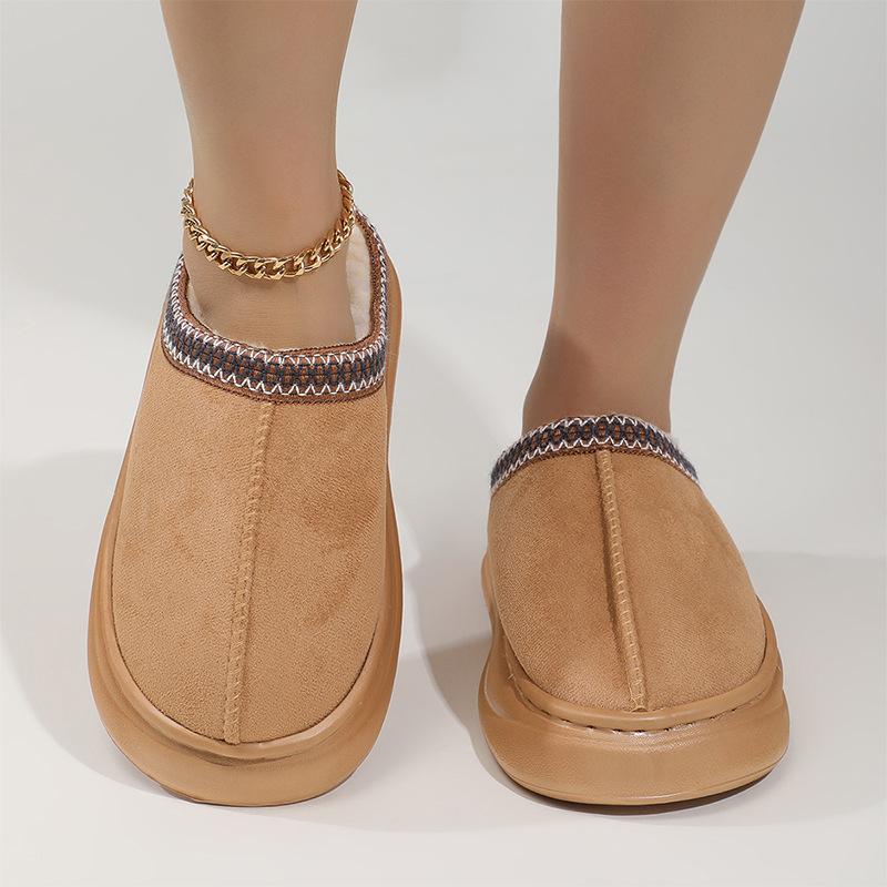 Winter bag and indoor thick-bottomed home fleece cotton slippers women's outer wear autumn and winter