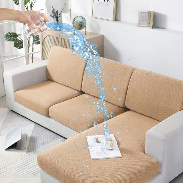 Waterproof Sofa Covers Jacquard Polar Fleece Stretch Sofa Seat Cushion Cover Furniture Protector L Shape Armchair Sofa Slipcover